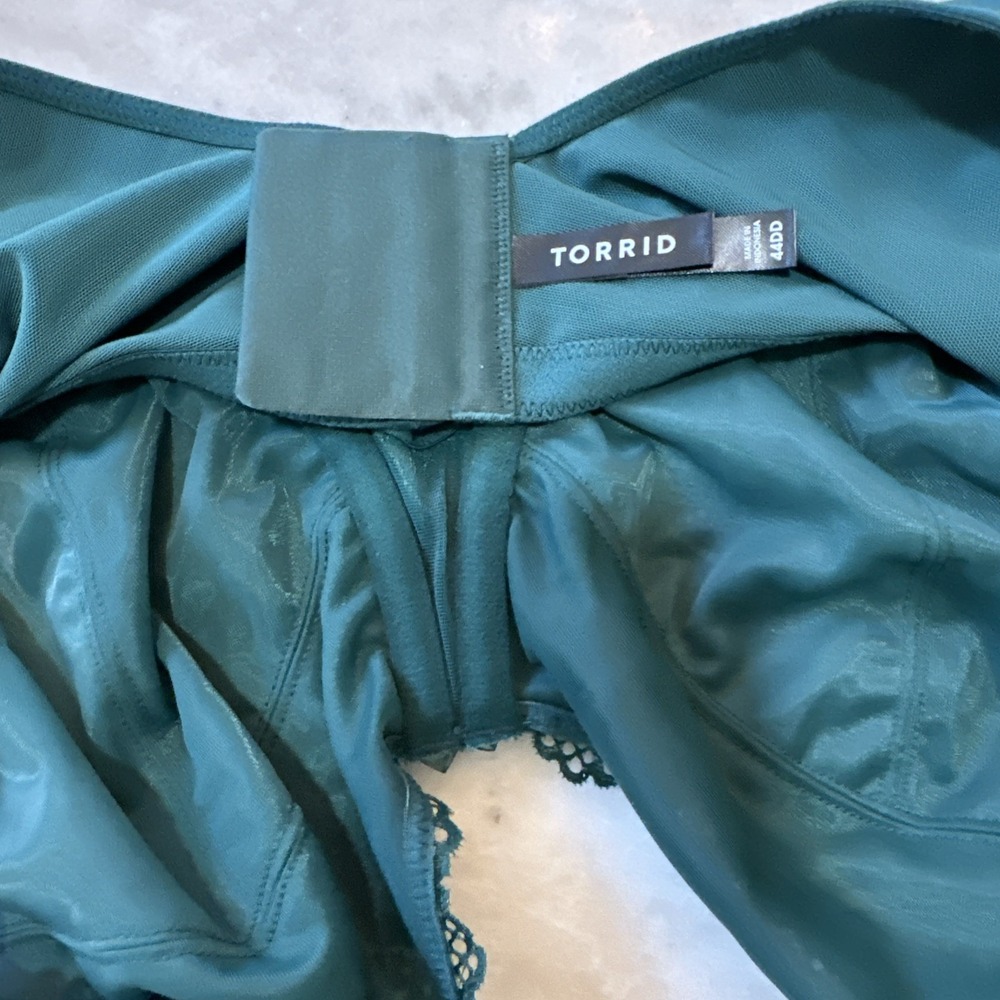 Torrid NWT Full Coverage Unlined Lace Bra Size 44DD Emerald Green - Picture 7 of 11